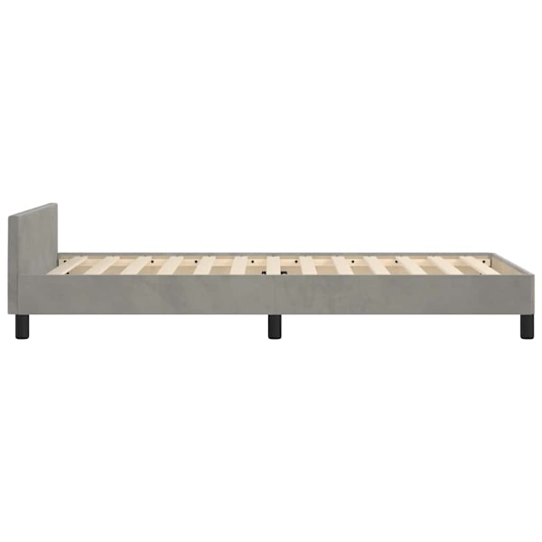 vidaXL Sängram utan madrass ljusgrå 90x190 cm sammet Grå