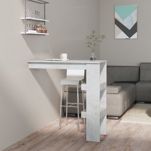 vidaXL Barbord väggmonterat betonggrå 102x45x103,5 cm konstruerat trä grå