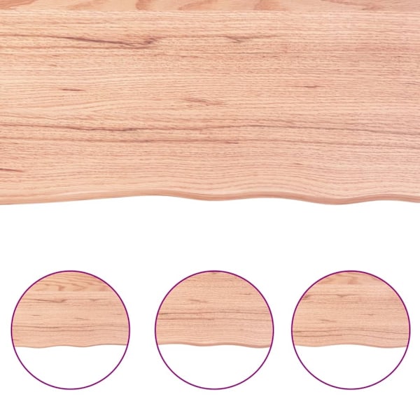 vidaXL Bordsskiva ljusbrun 160x50x(2-4) cm massivt trä levande kant Brun