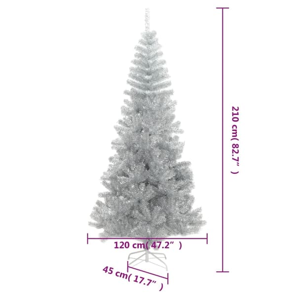 vidaXL Plastgran med fot silver 210 cm PET Silver