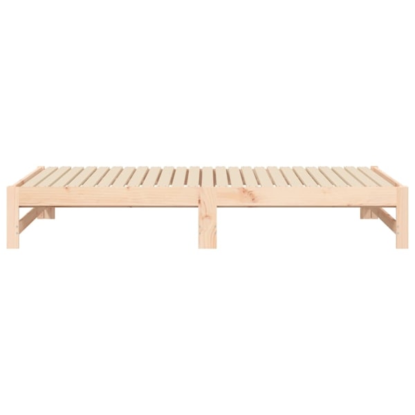 vidaXL Utdragbar dagbädd 2x(90x190) cm massiv furu Brun