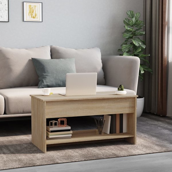 vidaXL Soffbord sonoma-ek 102x50x52,5 cm konstruerat trä Brun