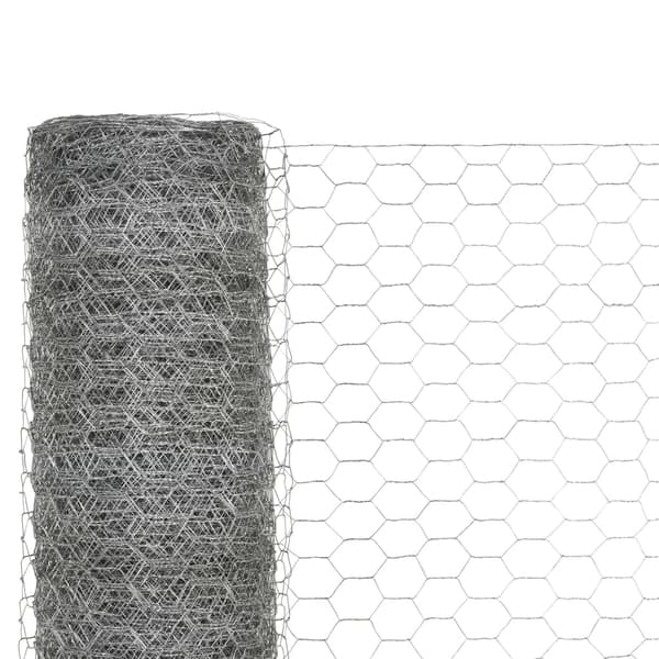 vidaXL Hönsnät galvaniserat stål 25x1,5 m silver Silver