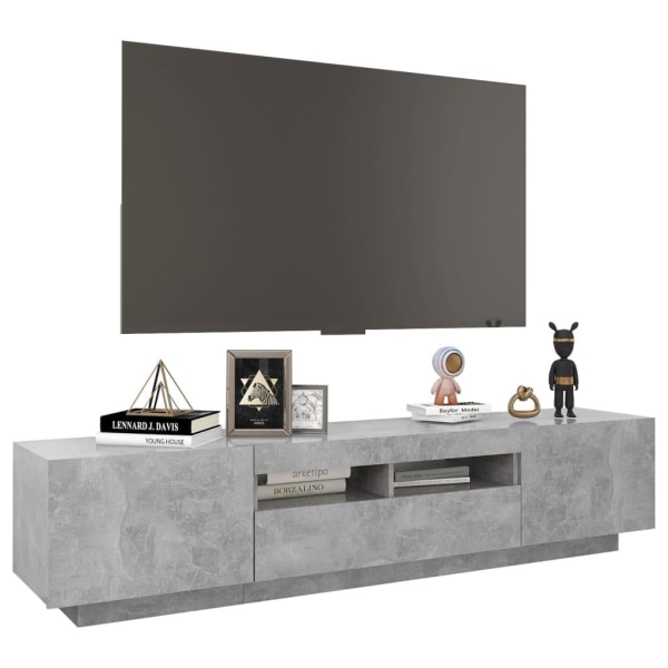 vidaXL TV-bänk med LED-belysning betonggrå 180x35x40 cm grå