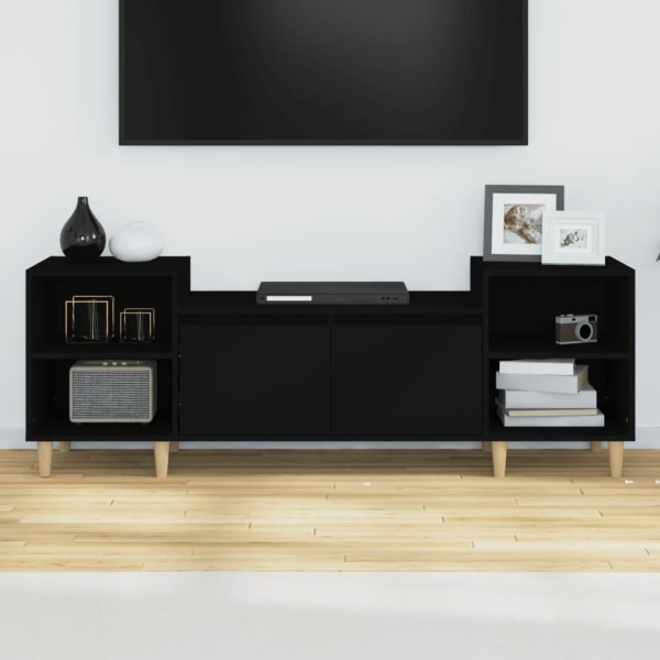 vidaXL TV-skåp svart 160x35x55 cm konstruerat trä Svart