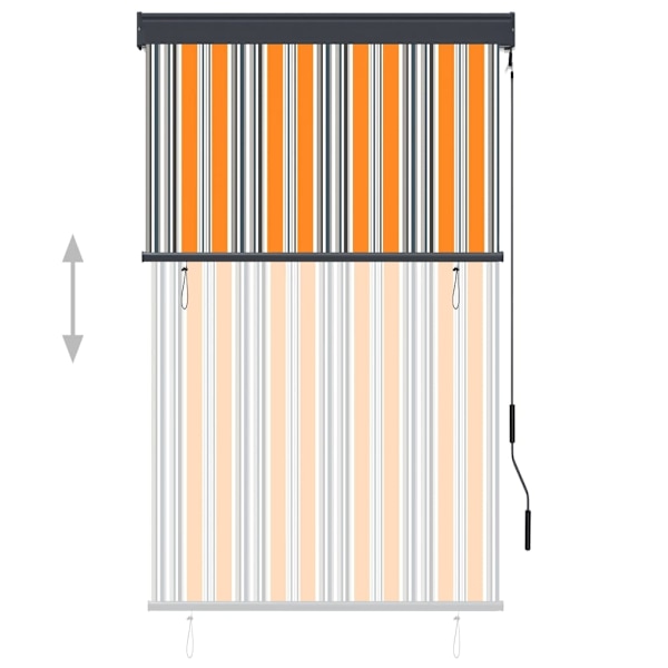 vidaXL Rullgardin utomhus 100x250 cm gul och blå multifärg