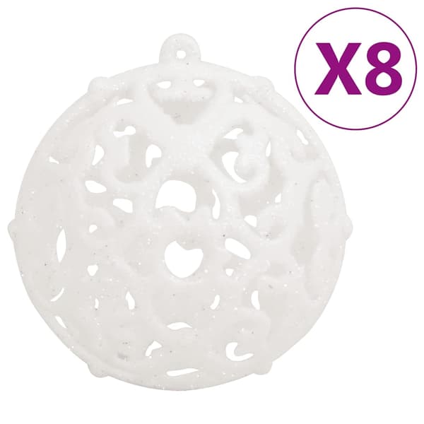 vidaXL Julgranskulor 111 delar vit polystyren Vit