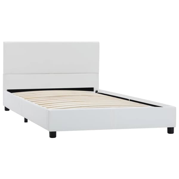 vidaXL Sängram vit konstläder 100x200 cm Vit