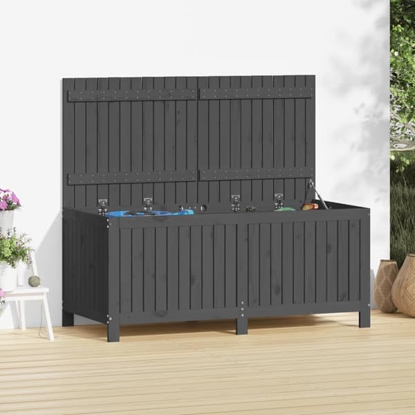 vidaXL Dynbox grå 147x68x64 cm massiv furu Grå