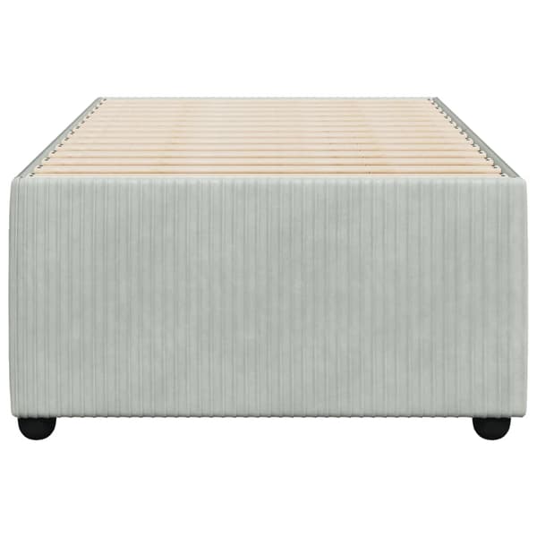 vidaXL Sängram utan madrass ljusgrå 100x200 cm sammet Grå