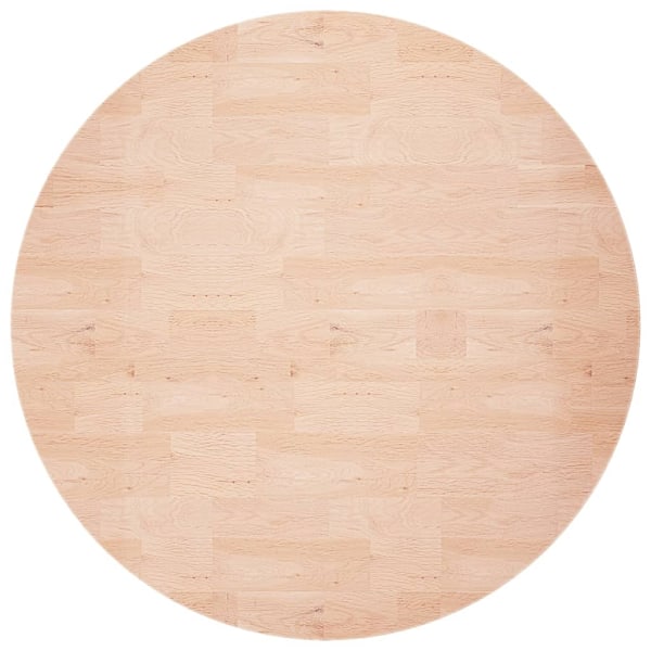 vidaXL Rund bordsskiva Ø70x1,5 cm obehandlat massiv ek Brun