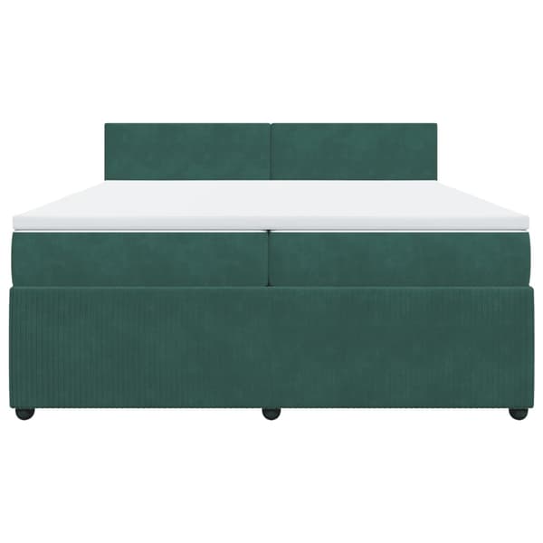 vidaXL Ramsäng med madrass mörkgrön 200x200 cm sammet Grön