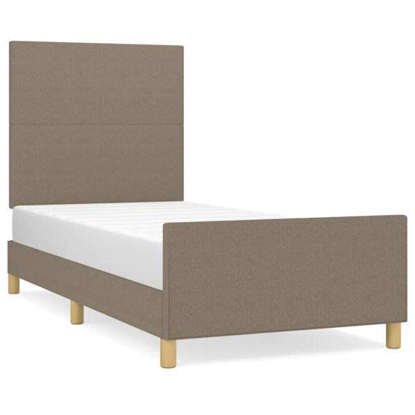vidaXL Sängram utan madrass Taupe 90x190 cm tyg Taupe