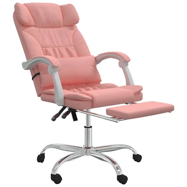 vidaXL Kontorsstol rosa konstläder Rosa