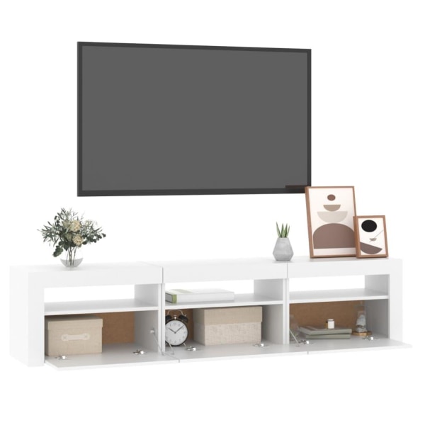 vidaXL Tv-bänk med LED-belysning vit 180x35x40 cm Vit