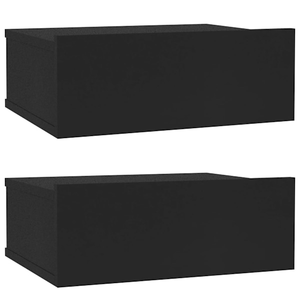 vidaXL Svävande sängbord 2 st svart 40x30x15 cm konstruerat trä Svart