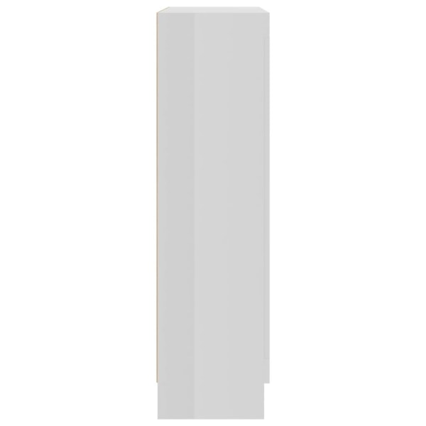 vidaXL Vitrinskåp vit högglans 82,5x30,5x115 cm spånskiva Vit