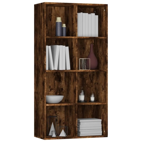 vidaXL Bokhylla/skänk rökfärgad ek 66x30x130 cm konstruerat trä Brun