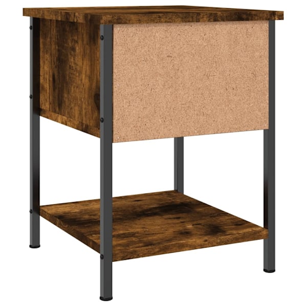 vidaXL Sängbord rökfärgad ek 34x35,5x45 cm konstruerat trä Brun