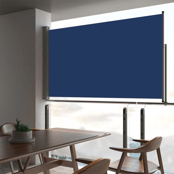 vidaXL Infällbar sidomarkis 140 x 300 cm blå Blå