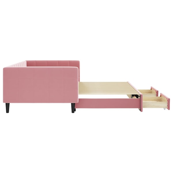 vidaXL Dagbädd utdragbar med lådor rosa 100x200 cm sammet Rosa