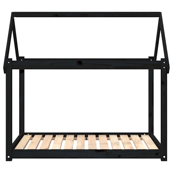 vidaXL Hundbädd svart 111x80x100 cm massiv furu Svart