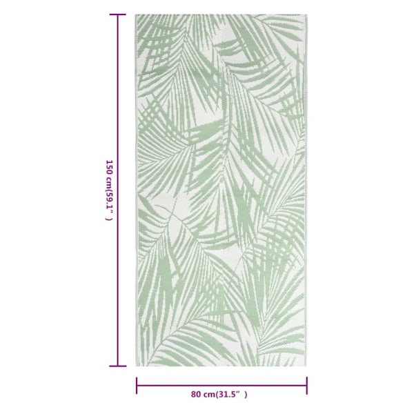 vidaXL Utomhusmatta ARAKIL grön 80x150 cm PP Grön