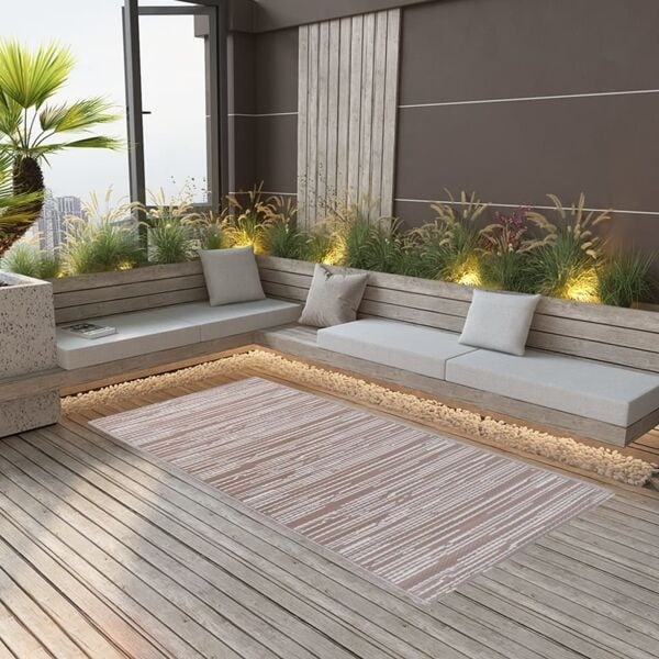vidaXL Utomhusmatta ARAKIL taupe 140x200 cm PP Taupe
