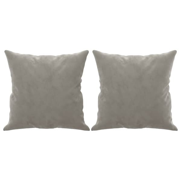 vidaXL Prydnadskuddar 2 st ljusgrå 40x40 cm sammet Grå