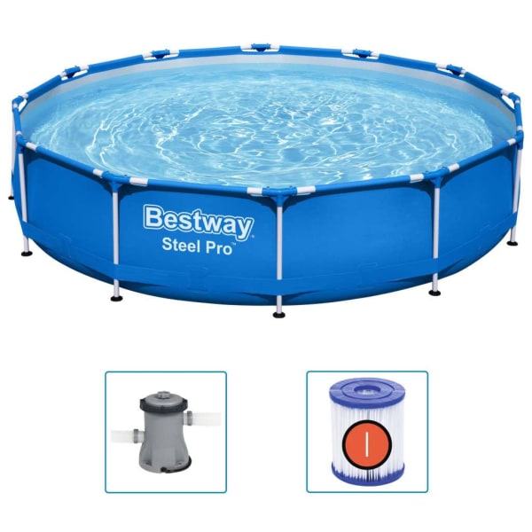 Bestway Pool med ram Steel Pro 366x76 cm Blå