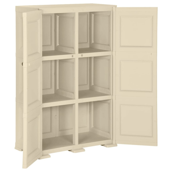 vidaXL Plastskåp 79x43x125 cm träimitation kaninvit Vit