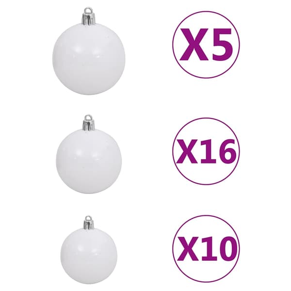 vidaXL Belyst plastgran med kulor guld 210 cm PET Guld