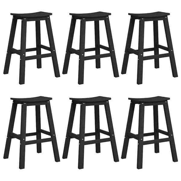 vidaXL Trädgårds Bar Set 6 st Svart HDPE art