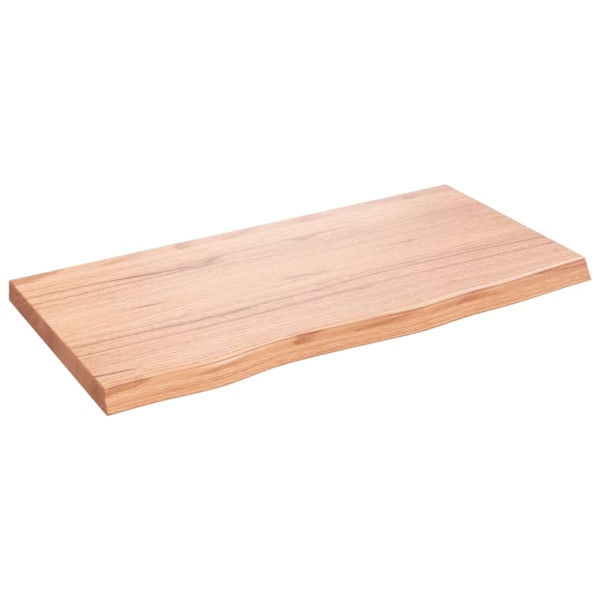 vidaXL Bordsskiva ljusbrun 80x40x(2-4) cm behandlad massiv ek Brun