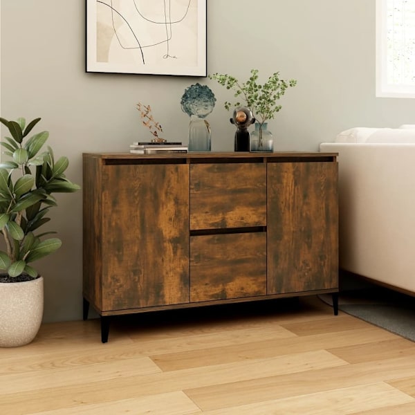 vidaXL Skänk rökfärgad ek 104x35x70 cm konstruerat trä Brun