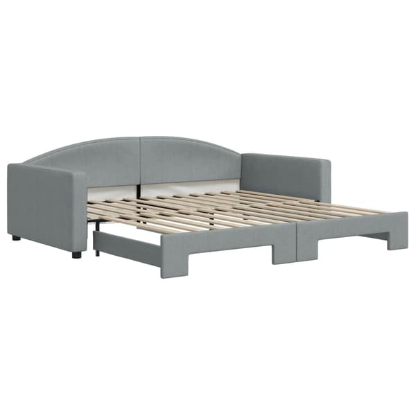 vidaXL Dagbädd utdragbar ljusgrå 100x200 cm tyg Grå