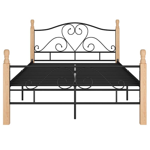 vidaXL Sängram svart metall 120x200 cm Svart