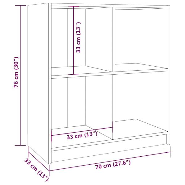 vidaXL Skänk 70x33x76 cm massiv furu Brun