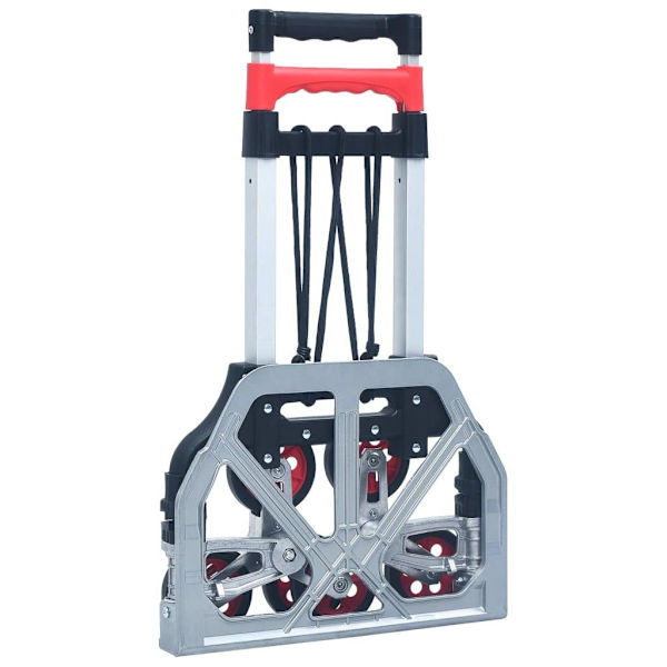 vidaXL Hopfällbar trappkärra 70 kg aluminium silver