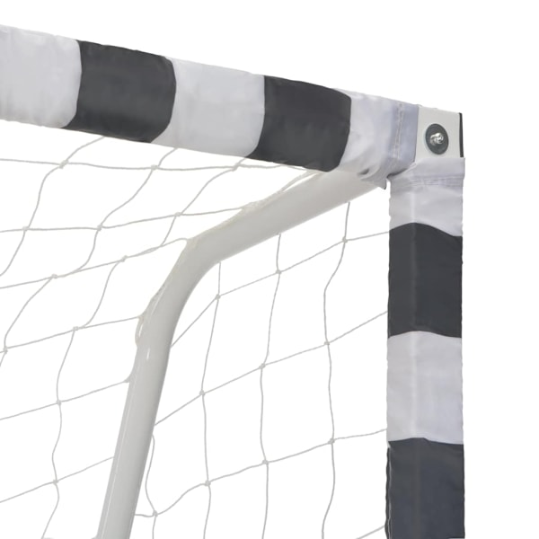vidaXL Fotbollsmål 300x200x90 cm metall svart och vit Vit