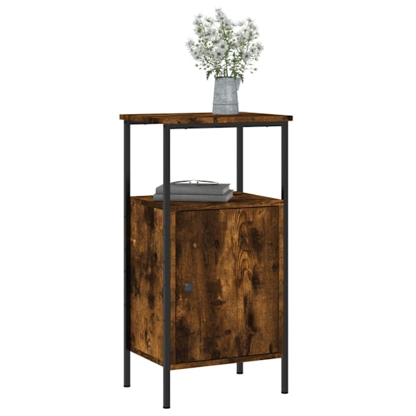 vidaXL Sängbord 2 st rökfärgad ek 41x31x80 cm konstruerat trä Brun