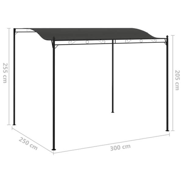 vidaXL Paviljong 3x2,4 m antracit Antracit