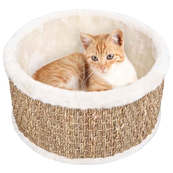 vidaXL Rund kattkorg 36 cm sjögräs Beige