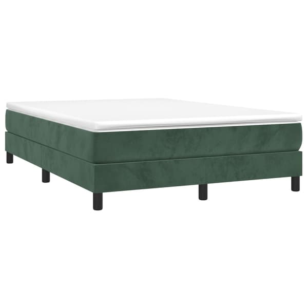 vidaXL Ramsäng med madrass mörkgrön 140x190 cm sammet Grön