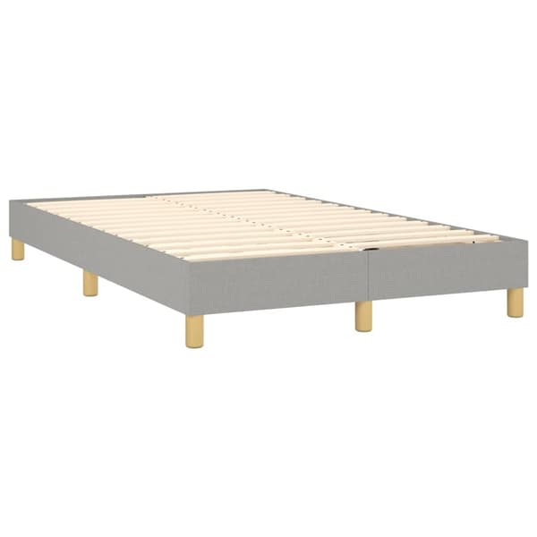 vidaXL Ramsäng med madrass & LED ljusgrå 120x190 cm tyg Grå