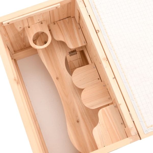 vidaXL Hamsterbur 60x35,5x42 cm massivt granträ Brun