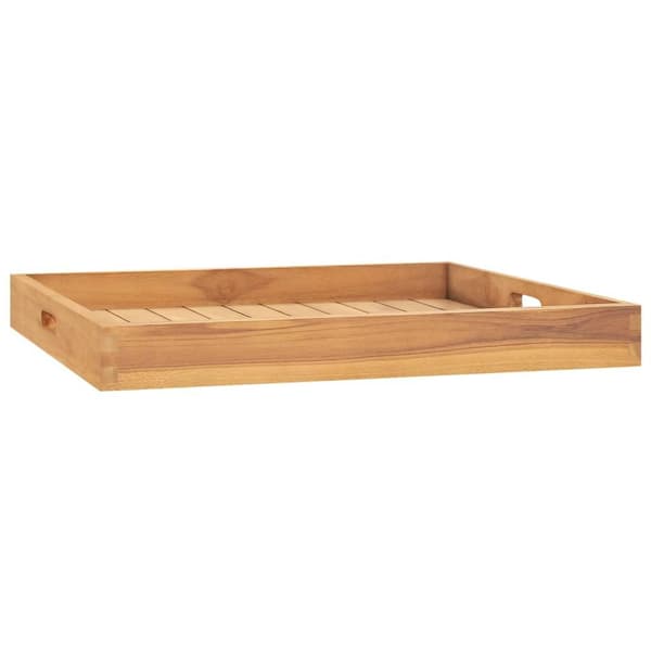 vidaXL Serveringsbricka 60x60 cm massivt teakträ Brun