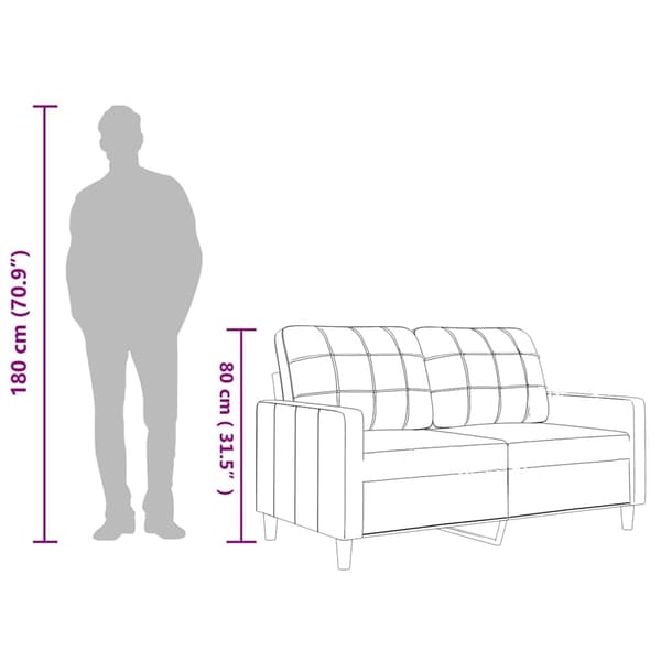 vidaXL 2-sitssoffa cappuccino 120 cm konstläder Brun