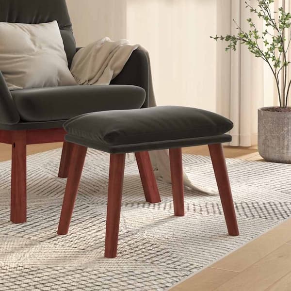 vidaXL Fotpall mörkgrå 45x29,5x35 cm sammet Grå