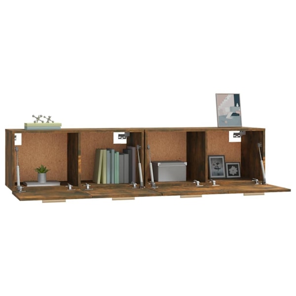 vidaXL Väggskåp 2 st rökfärgad ek 80x35x36,5 cm konstruerat trä Brun
